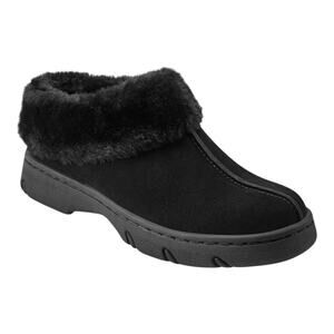 Easy Spirit Women's Glacier Cozy Suede Slip On Clogs Black Size 9 W